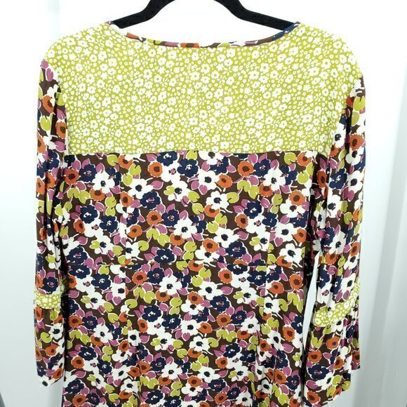 Boden Multi-Panel Floral Empire Waist 3/4 Sleeve Fit &  Flare Dress US 10/UK 14R - Picture 5 of 16